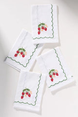 Berry Embroidered Cotton Napkins, Set of 4
