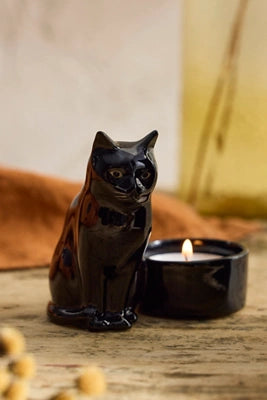Quail Ceramics Lucky Cat Tea Light Holder