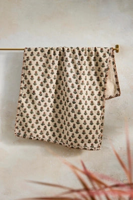 Stitched Block Print Hand Towel