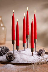 Unscented Taper Candle Set, Holiday Red