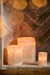 Selenite Cylinder Candle Holder