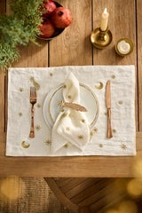 Celestial Embroidery Linen Placemat