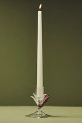 Amber Clear Floral Candle Holder