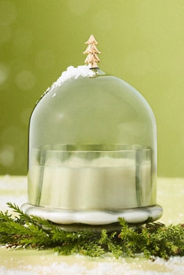 Christmas Tree Woody Fresh Balsam & Cedarwood Glass Cloche Candle