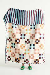 Damson Madder Cotton Printed Striped Throw Blanket