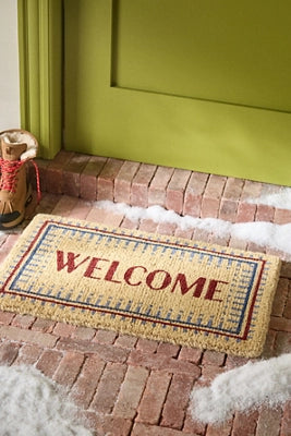 Welcome Border Printed Coir Doormat