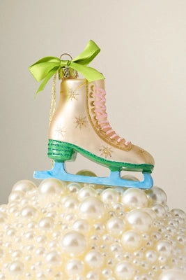 Ice Skate Glass Ornament