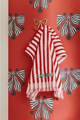 Holiday Striped Embroidered Hand Towel