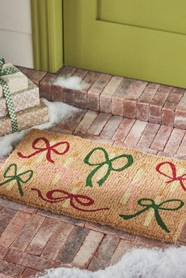 Bow Candles Printed Coir Doormat