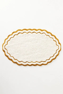 Rosita Cotton Scalloped Oval Bath Mat