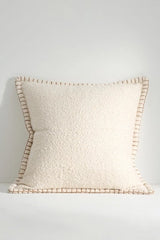 Curtis Bouclé Blanket-Stitch Pillow