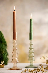 Christmas Tree Glass Taper Holder