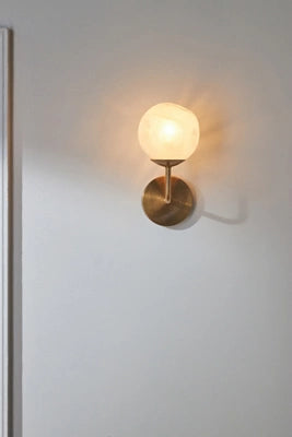 Cloud Organic Glass Globe Single Sconce Wall Light