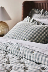 Gingham Ruffle Yarn-Dyed Cotton Quilt