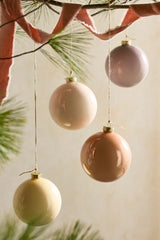 5" Colorful Glass Bauble Ornaments, Set of 6