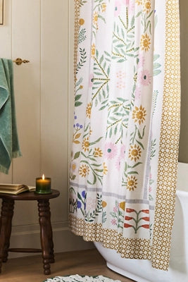 Ellen Merchant Floral-Printed Organic Cotton Shower Curtain