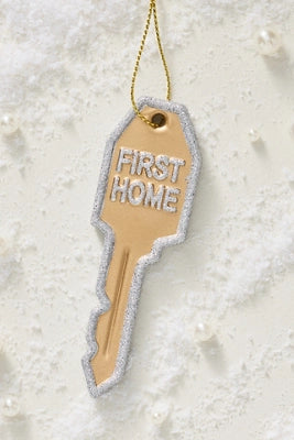 First Home Key Glass Ornament