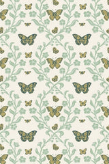 Mitchell Black Butterfly Garden Wallpaper