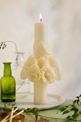 Oaxacan Floral Pillar Candle