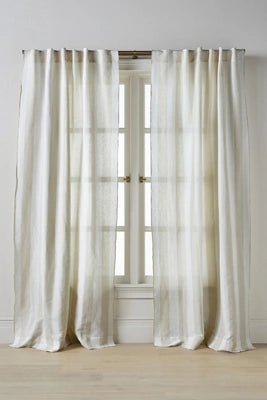 Pallido Cotton Linen Blend Woven Striped Curtain