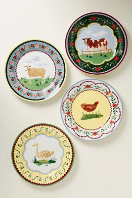 Rifle Paper Co. Home Sweet Home Porcelain Dessert Plates, Set of 4