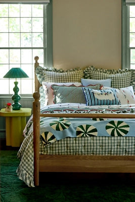 Gingham Ruffle Yarn-Dyed Cotton Quilt