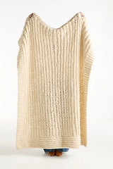 Chunky Wool Blend Throw Blanket