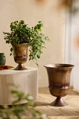 Flared Bronze Urn Planter