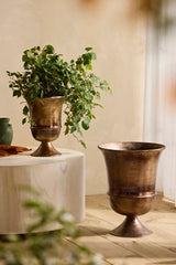 Flared Bronze Urn Planter