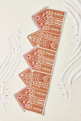 Beaded Gingerbread House Table Runner