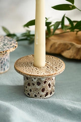 Reactive Glaze Ceramic Taper Holder, Low