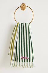 Holiday Striped Embroidered Hand Towel